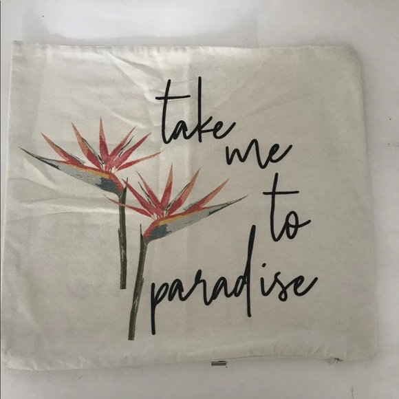 Indigo Chapters Throw Pillow Cover Cotton Floral White Paradise 16.5x18 Inches - Picture 8 of 9